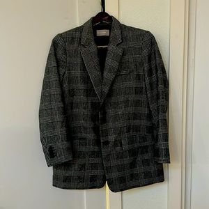 Everlane Italian Wool Glen Plaid Oversized Blazer Size 10